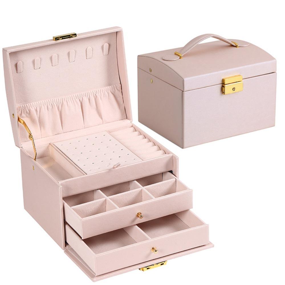 Rings Necklace Jewelry Holder PU Leather Jewelry Storage Case Fashion Square Jewelry Box  Outdoors