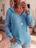 Hooded Lace Knit Solid Color Casual Sweater for Women