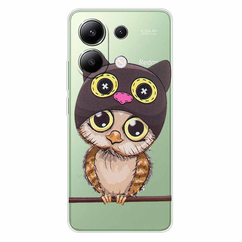 For Xiaomi Redmi Note 13 4G Case TPU Clear Soft Cute Girl Paint Cover For Redmi Note 13 4G Case Note13 Transparent Silicone