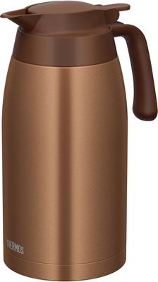 Thermos Stainless Steel Brown Insulated Tabletop Pot with Vacuum Flask Keeps Food Hot and BWG Pot, 2L, Gold, Design, Cold, TTB-2001