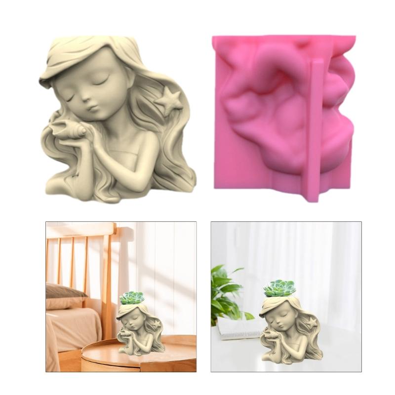 Succulents Flower Pot Resin Silicone Mold Suitable for Diy Garden Concrete Flower Pot Pen Holder Crafts Home Decor