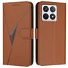 YX0090 For Xiaomi 14T Case Triangle Imprint Leather Phone Cover with Lanyard
