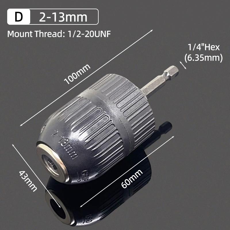 1Pc 1.5-10mm OR 0.8-10mm 1/4" Hex Shank Drill Chuck Keyless Drilling Quick Change Bit Adapter Converter Woodworking Power Tool