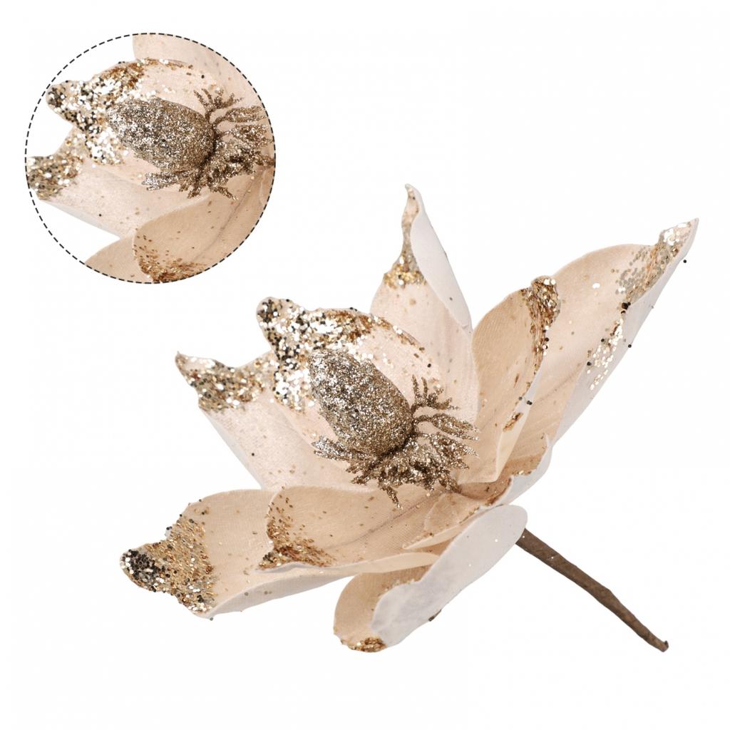 Christmas Poinsettia Glitter Flower Xmas Party Tree Decoration Brighten Up