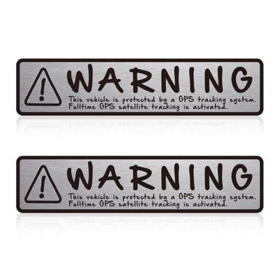 Security Aluminum Hairline Clear Sticker GPS Warning Car Anti-Theft Warning English Car Sticker Strong