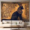 Egyptian Cat Tapestry, Ancient Hieroglyphs Wall Art for Bedroom or Living Room, Large Decorative Hanging, Add Historical Charm