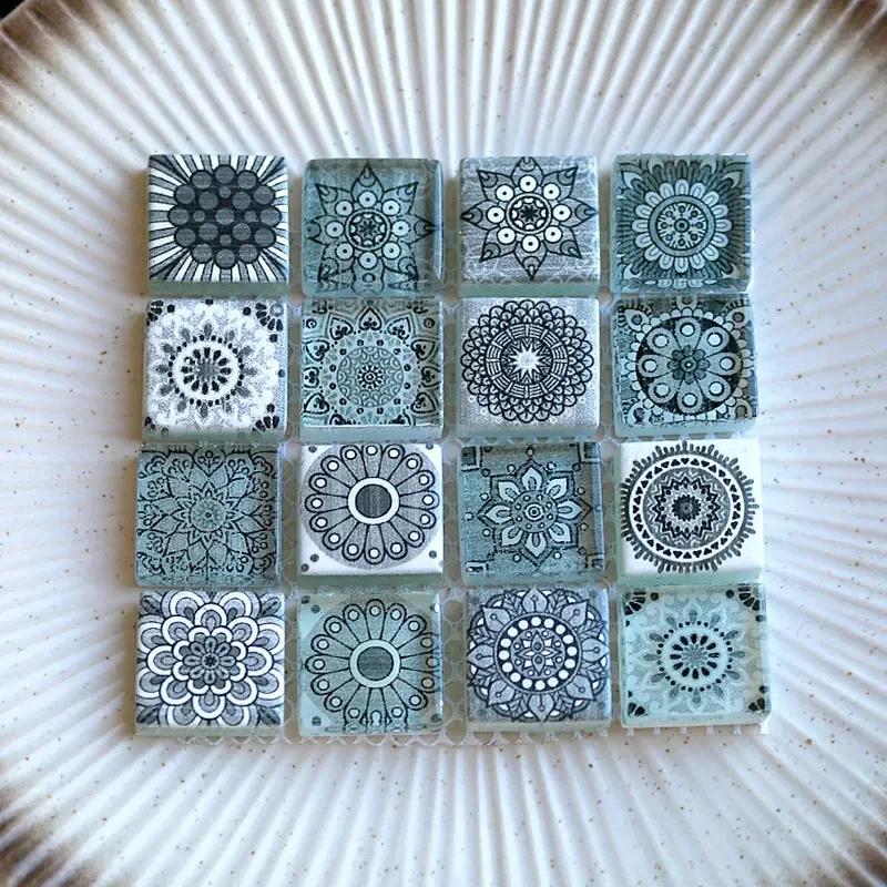 Sortierte Farben Böhmische Glitzer Glasmosaikfliesen für DIY Bastelbedarf blau grün Großhandel Massenhobby arte