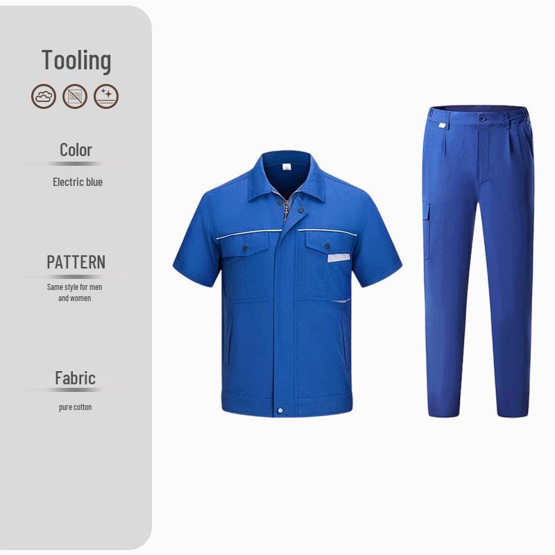 Durable Summer Cotton Twill Workwear Set with Custom Logo - Wear-Resistant Labor Protection Uniform