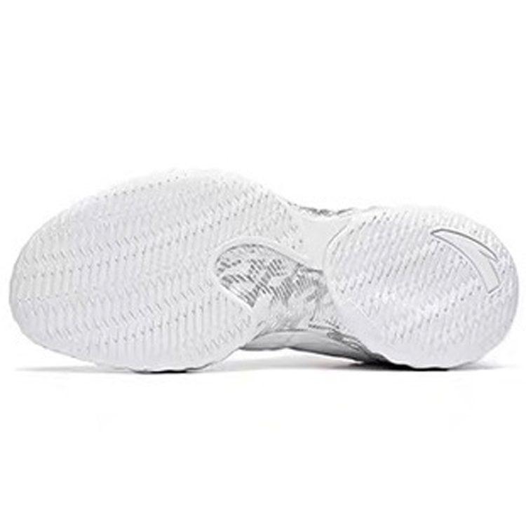 Anta A Shock Synthetic Leather Cushioning Slip Resistant Abrasion Resistant Low top Basketball Shoes Men's Gray White 112031605-5