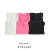 Kaslead New Arrival Women's Clothing Fashion Style Fashion Casual Easiest for Match Minimalist Square Collar Stretch Tops 2745777