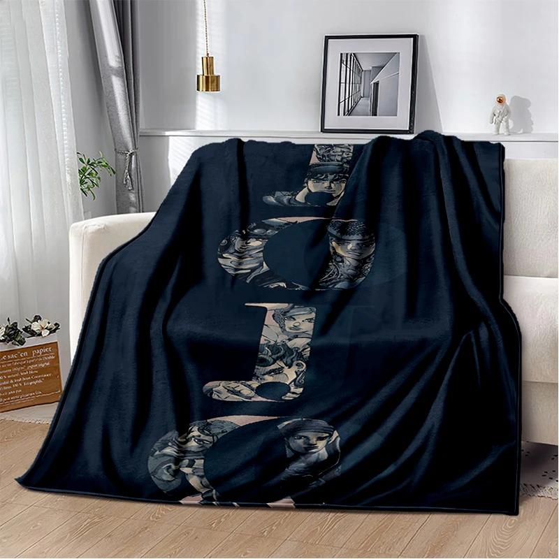 3D Cartoon Jojo's Bizarre Adventure Anime Blanket,Soft Throw Blanket for Home Bedroom Bed Sofa Travel Picnic Office Cover Kids