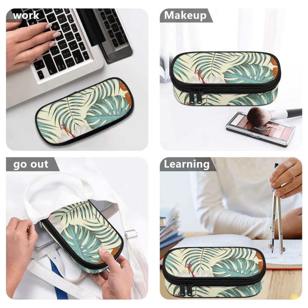 Pen Case Classic Design Durable 300D Polyester Zipper Closure with Main Compartment Mesh Pocket and Pen Slots for Daily School Use