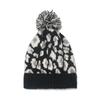 Cross-border Amazon, European and American new wool hats, casual trendy ear protectors, hairball thermal hats, leopard print knitted hats