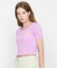 GRAVER [Woman] Flower Dot Embroidered Crop Short Sleeve Knit_Light Purple