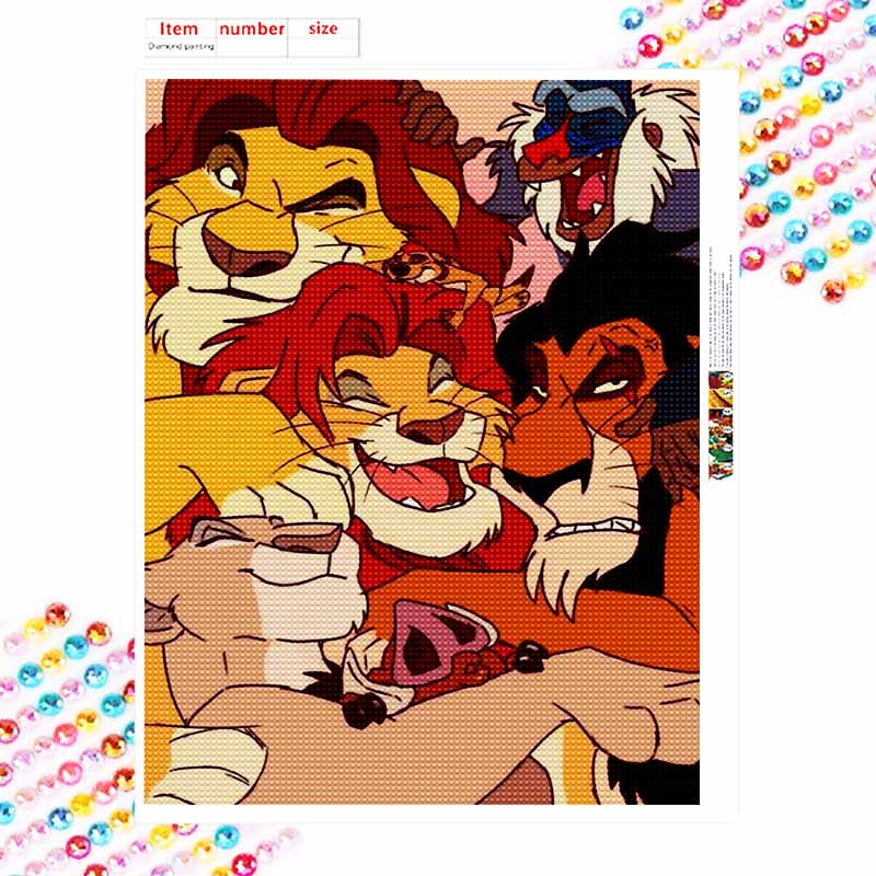 Disney Diamond Painting Kit Lion King Classic Style Home Decor Craft Perfect Gift Idea Diamond Art