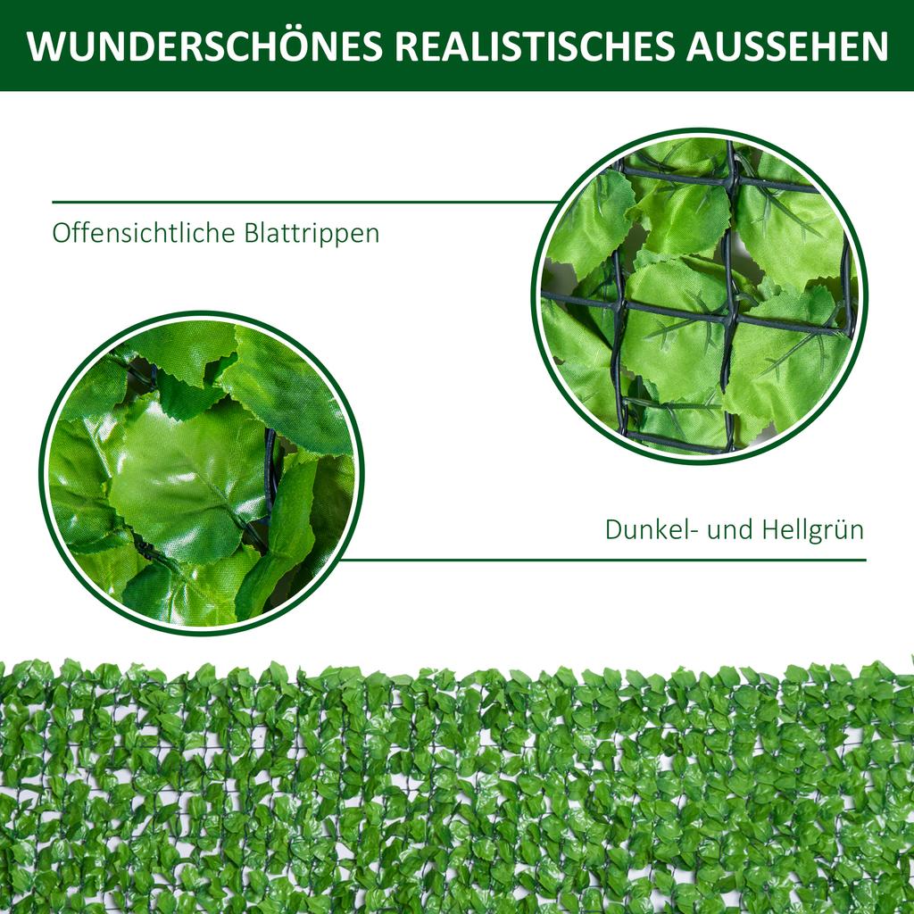 3 X 1m Artificial Leaf Wall - Green