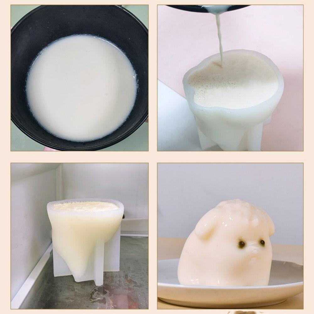 3D Dog Milk Pudding Mold Silicone Rabbit Bear Ice Cream Mold Cute Mousse Cake Molds  Home