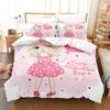 3D souprava ložního prádla pro dívčí pokoj Taneční dívčí povlak na peřinu 2/3dílný dárek k narozeninám AU140 * 210 v plné velikosti mikrovlákno Rychleschnoucí měkký bytový textil