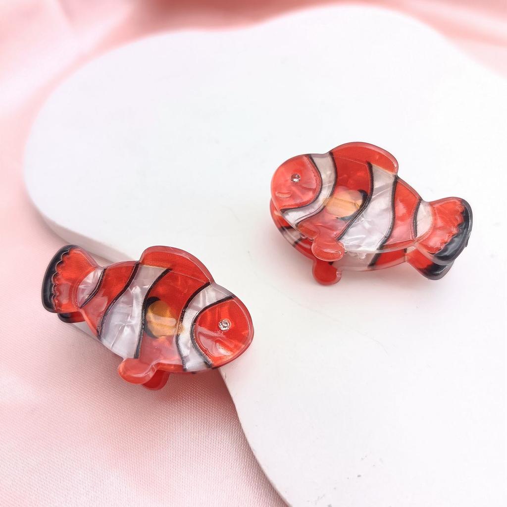 2 ks/sada Personalizované zvířecí sponky do vlasů Acetátové zvířecí sponky do vlasů Kreslená ryba Mini drápek do vlasů Doplňky do vlasů Mušle Dívky