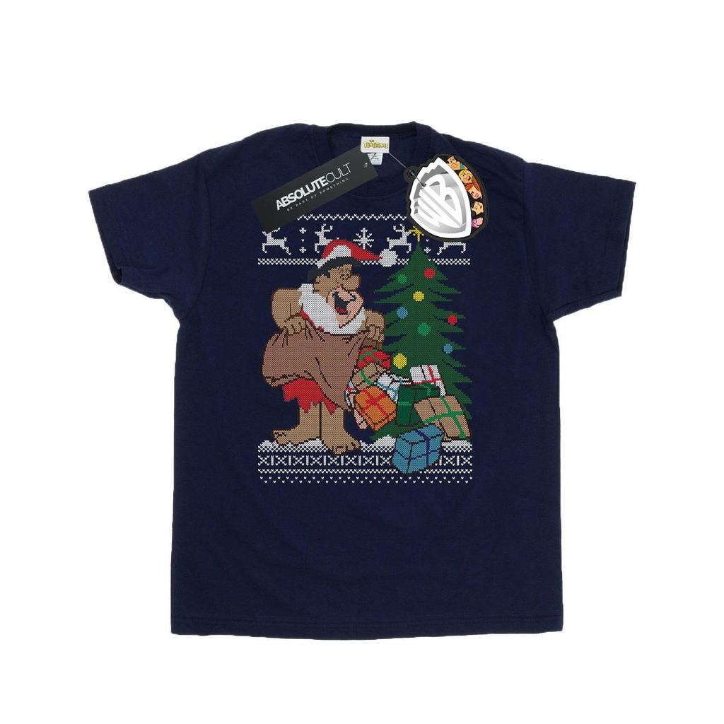 The Flintstones Mens Christmas Fair Isle T-Shirt