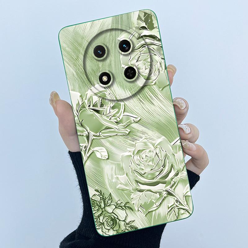 For Honor X9C 2024 Case Simplicity Flower Liquid Soft Silicone Back Cover for HonorX9c X 9C Phone Funda Magic7 Lite Bumper Shell