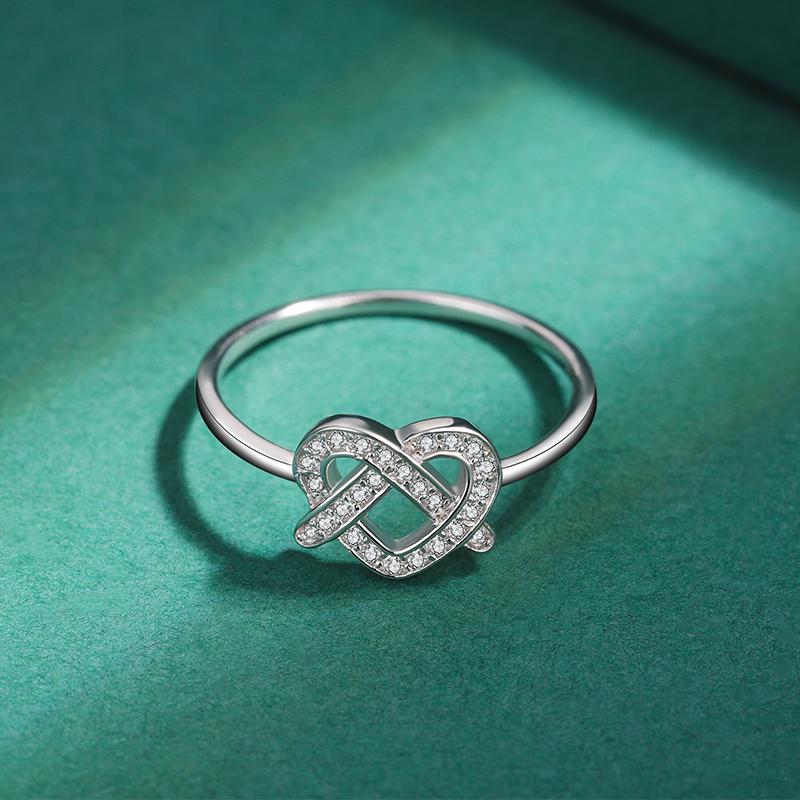 Classic Love Shape S925 Silver Ring for Women's Opening Adjustable Engagement Ring Sterling Silver Jewelry Birthday Gift Party Ring