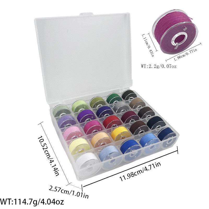 Multi-Specification Household Bobbin Set: Colored Transparent and Metal Bobbins with Thread