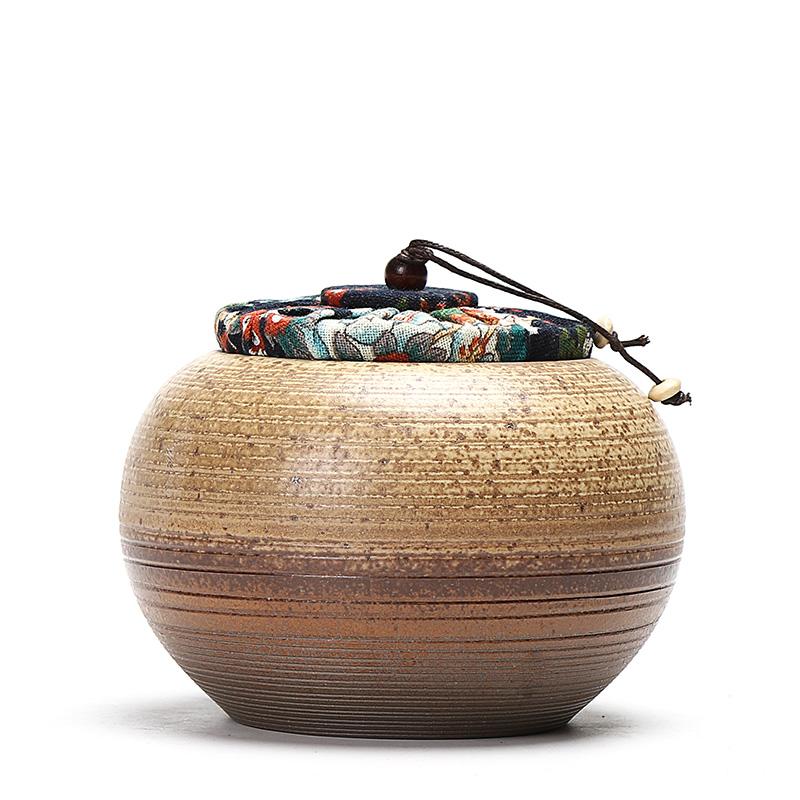 Recipiente de Té de Cerámica Retro Alfarería Nuez Grano Tarro Hermético Contenedor de Especias para el Hogar Tarros a Prueba de Humedad Suministros de Cocina Accesorios