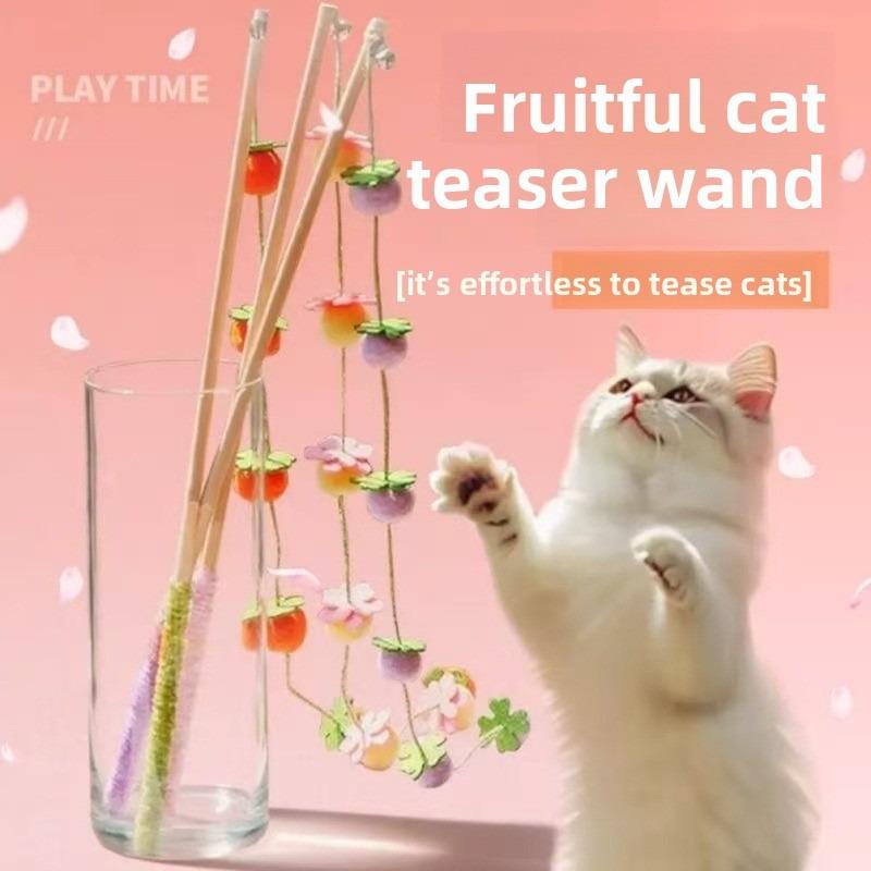 Cat Toys, Cat Teasing Sticks, Wooden Poles, Persimmon Strings, Bells, Long Poles, Tomato Strings, Cat Teasing Sticks, and Other Boring Toys