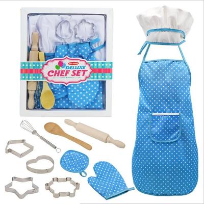 Casă de Joacă pentru Copii Jucării de Bucătărie Fete Gătit Set de Gătit Ustensile de Copt Șorț pentru Tort Set cu Șapcă de Bucătar