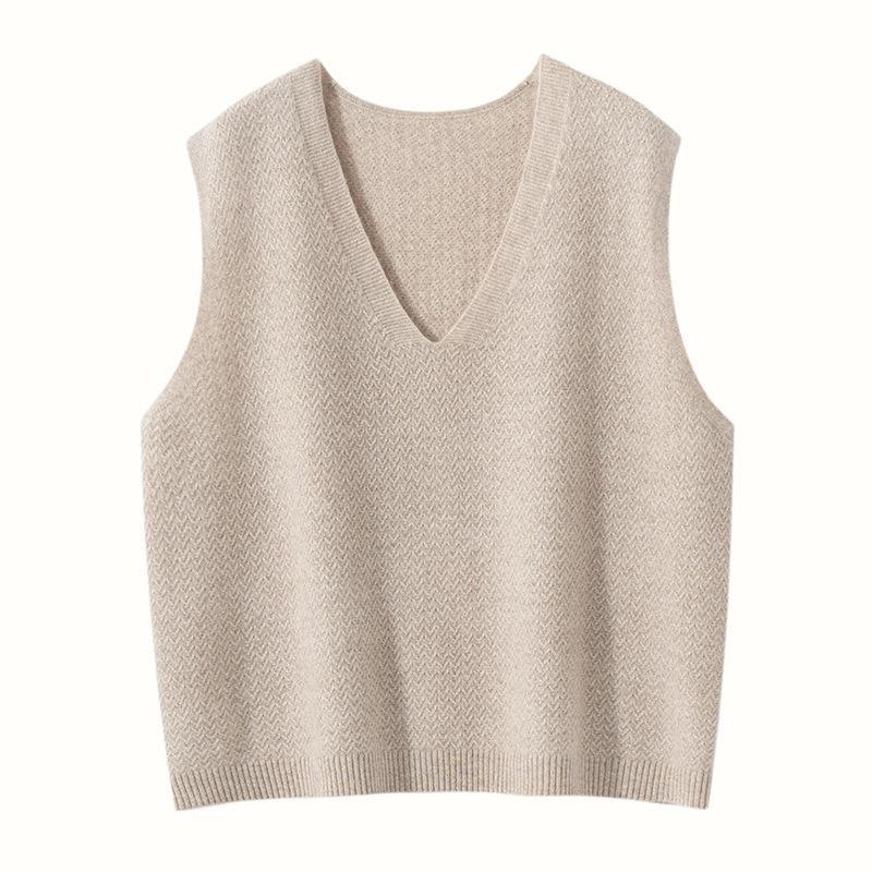 

Women s 2024 Cashmere Knitted Tank Top – High-End Soft Layering Vest for Spring & Autumn One Size
