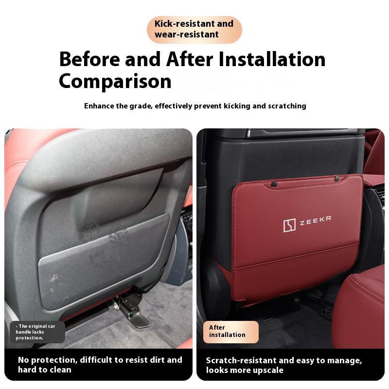 Car Seat Back Protection Anti-Kick Pad Rear Seat Storage Bag For ZEEKR 001 007 009 001FR 007GT X MIX 7X 9X Auto Accessories