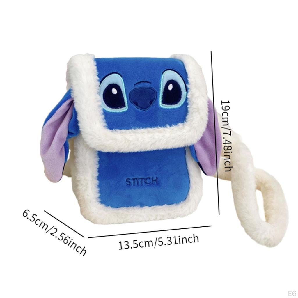 Plush Crossbody Bag Small Stylish with Adjustable Strap Cartoon Shoulder Red