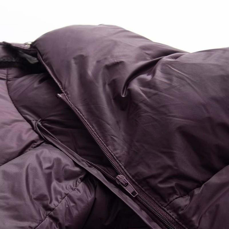 Womens Winter Warm Hooded Cotton Padded Jacket Solid Color Casual Style Long Sleeve Zipper Front