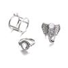 Schmuck Elefant Edelstein 3-teiliger Gelenkring, Set-Ring