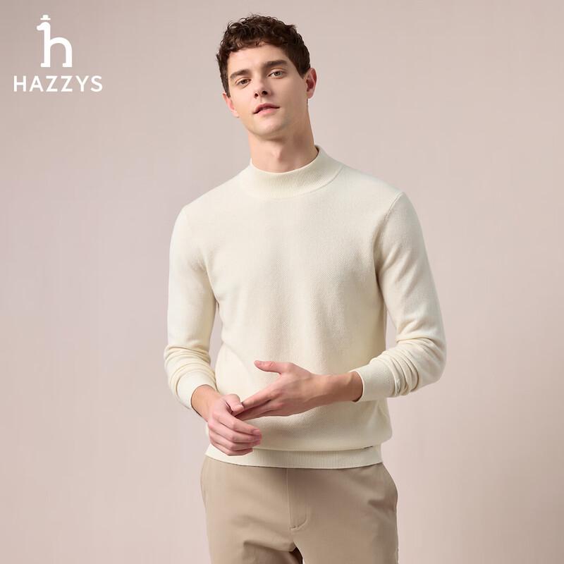 HAZZYS Men's Winter Cashmere Mock Neck Sweater