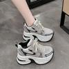 Fashion High Platform Sneakers For Women New 2024 Autumn Mesh Shoes Comfortable Casual Chunky Shoes 10CM Wedge Heels Breathable Sneakers