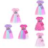 Kpop Demon Hunters Pattern Girl Dress With Cotton Fabric And Pleated Skirt For Kids Girls