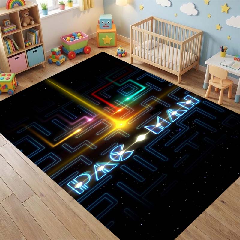 

Pac-Man educational play rugs are suitable for home décor in playrooms, bedrooms, living rooms, sofa areas, and other similar sp 60x90cm