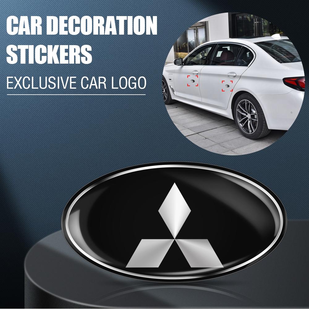 3D Oval Aluminum Sticker Car Sticker Body Trunk Decoration Decal Car Acc For Mitsubishi Outlander Lancer 9 10 Pajero L200 EX