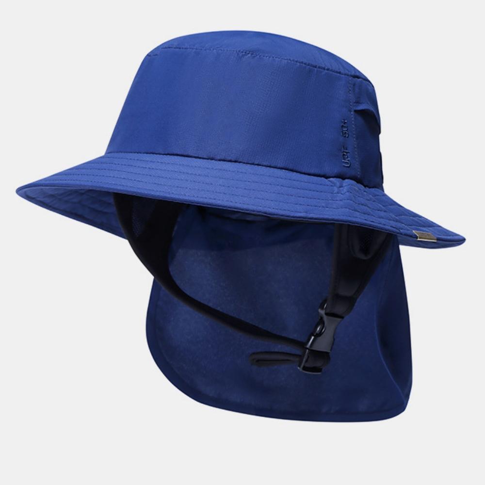 Summer Fisherman Hat Beach Sun Protection Unisex Surf Hat Wide Brim Breathable Quick Dry with Detachable Neck Flap Surf Hats