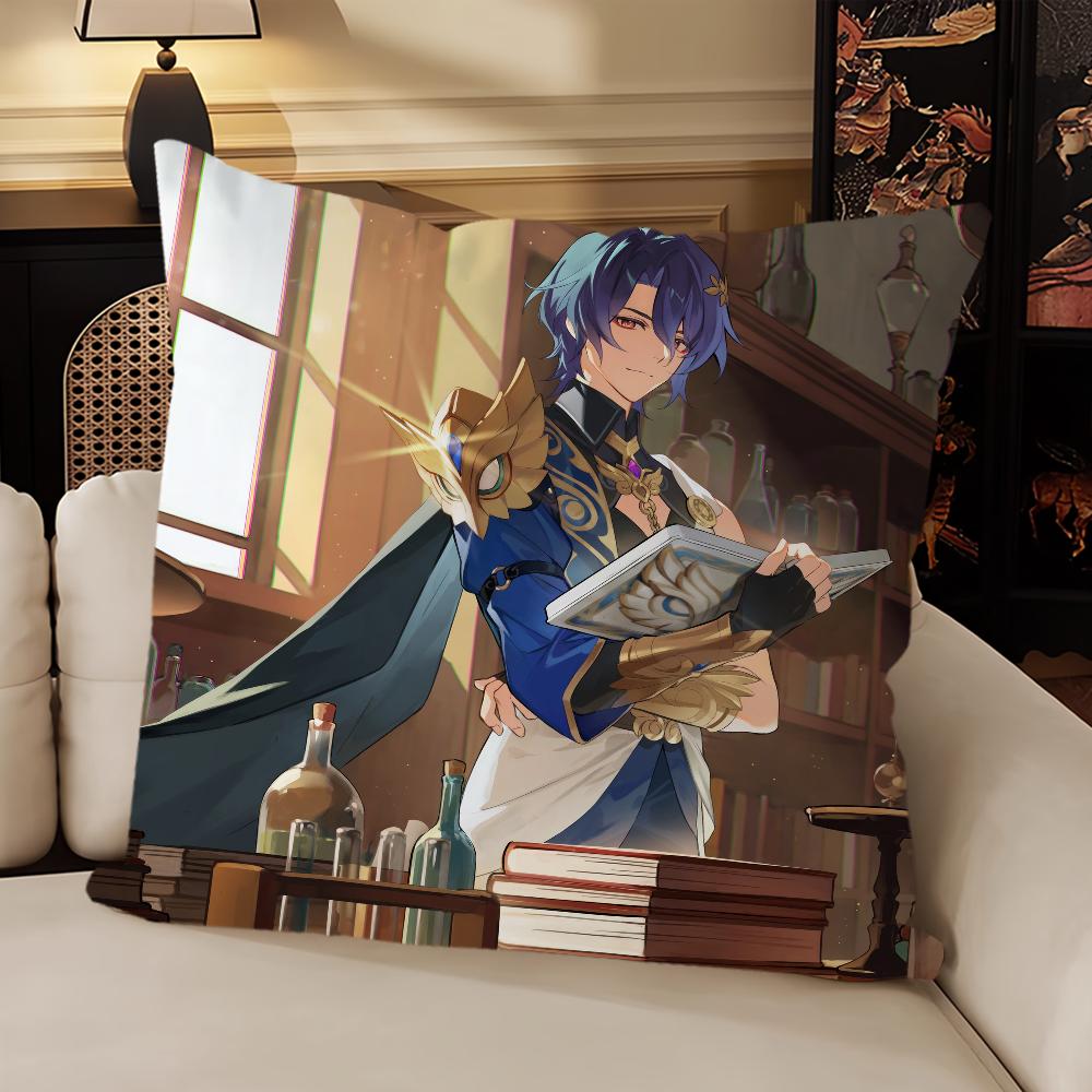 

Classic Game Honkai Star Rail Dr. Ratio Sofa Living Room Bedroom Headboard Backrest Cushion Square Cushion Nap Time Pillow Case 12x12Inch