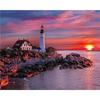 Embroidery Stitch Cross Diamond Lighthouse Diamond Painting 5d Diamond Mosaic Seascape Full Round Home Decor