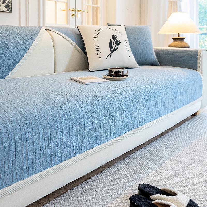

French Sofa Cushion New Light Luxury High-End Sense Universal In All Seasons, Dirt-Resistant And Non-Slip Sofa Cover, Anti-Cat Scratch 70*70cm небесно-голубой