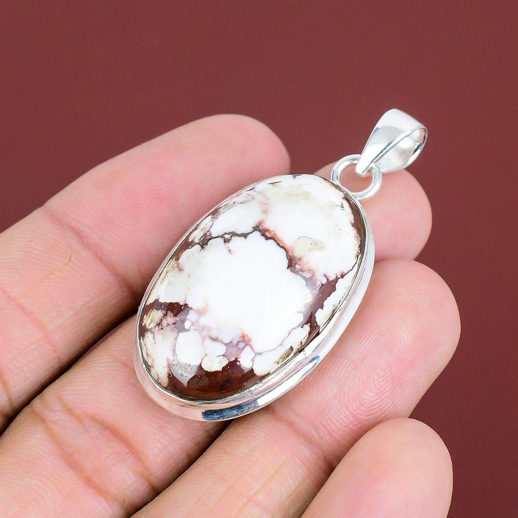 Wild Horse Magnesite Pendant Genuine Gemstone Pendant 925 Sterling Silver Pendant Wild Horse Magnesite Jewelry Gift For Him Handmade Pendant
