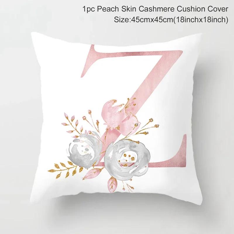 45X45Cm Pink Letter Cushion Pillowcase Decorative Sofa 40X40Cm Pillow Cases Autumn Decoration