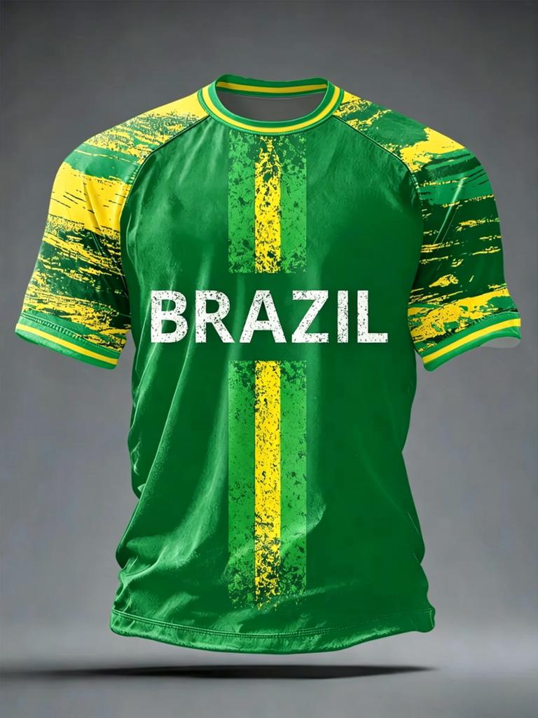 2026 Summer New Brazil Football Jerseys For Men Classic God Brazil Short Sleeve Tees Casual O-neck Sports Tshirts Man Clothing