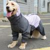 Full-Body 4-Leg Pet Raincoat Large Dogs Waterproof Reflective Breathable With Hood Purple Sky Blue