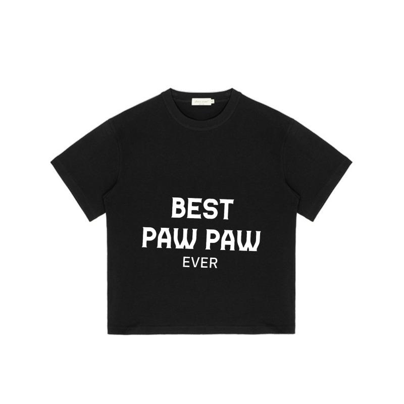 Rundhals T-Shirt Schwarz Bester Opa Ever Aufdruck Freizeitkleidung für Männer Familiengeschenk Vatertagsoutfit