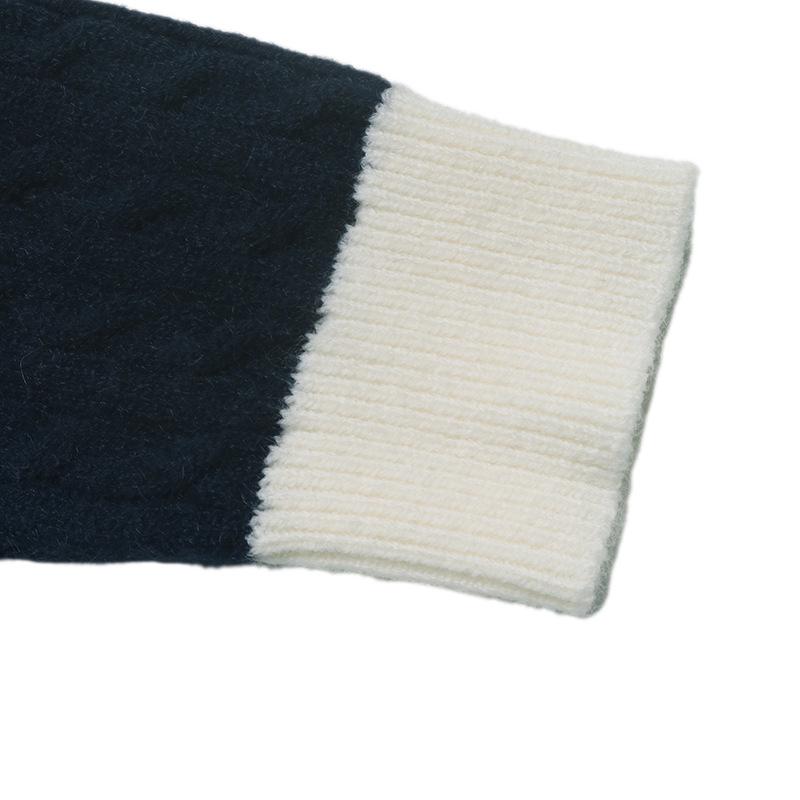 European 2026 Autumn/Winter Women's Polo Collar Knit Sweater - Simple Commuting Style, Fake Two-Piece Design